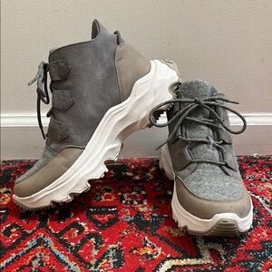 Sorel Gray and White Kinetic Tennis Shoes